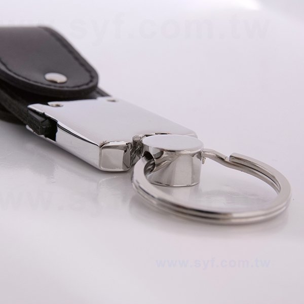 皮製隨身碟-鑰匙圈禮贈品USB-金屬皮環革材質隨身碟-採購訂製印刷推薦禮品-3